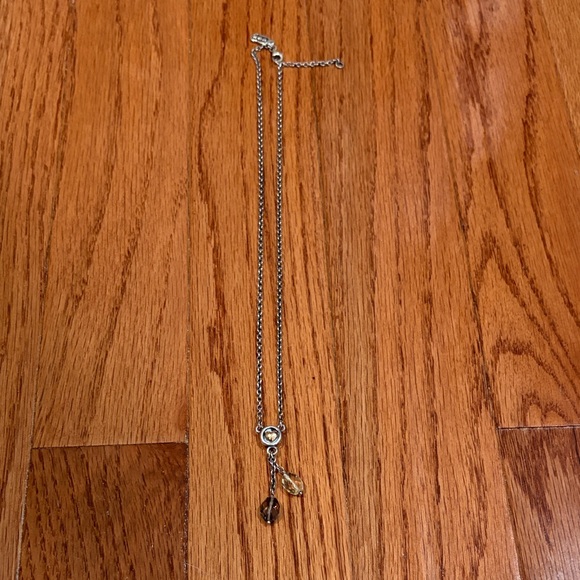 Authentic Pandora Heart Bevel Quartz Drop Necklace